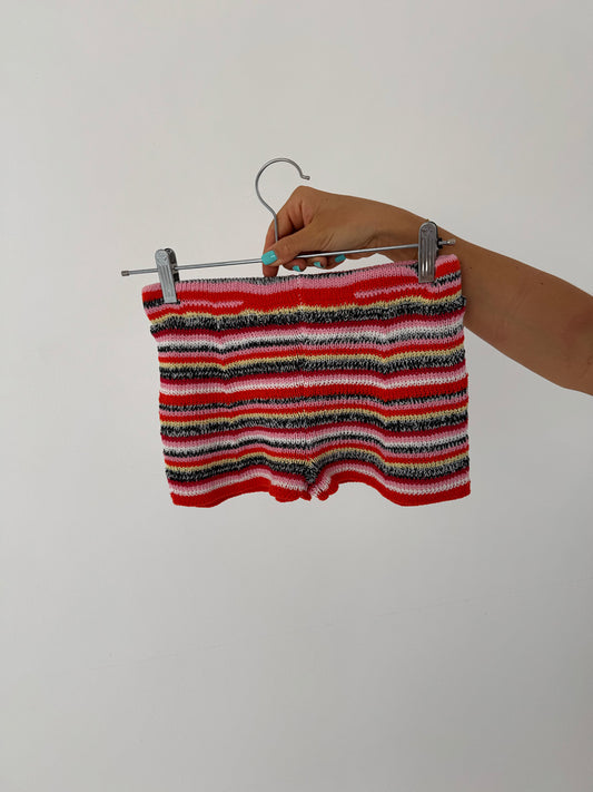Striped knitted shorts
